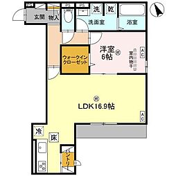 スペチアーレ赤川 3階1LDKの間取り