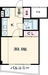 京王相模原線 稲城駅 徒歩4分の賃貸マンション 1階1Kの間取り