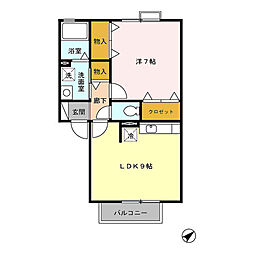 Ｔ・Ｓ・Ｒ亜樹 1階1LDKの間取り