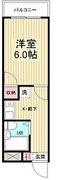 フレール 1Kの間取図画像