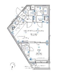 Alivis新江古田 2階1LDKの間取り