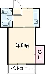 コーポコバヤシ第一 4階1Kの間取り