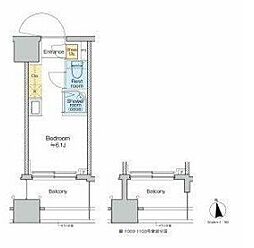 TOMORE品川中延 10階ワンルームの間取り