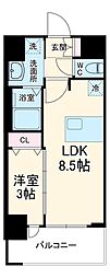 プレサンス岐阜ゼクシス 1LDKの間取図画像