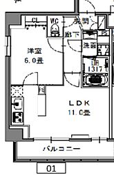 S-RESIDENCE新御徒町West 10階1LDKの間取り