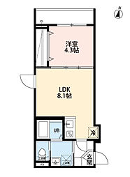 yui terraceII 3階1LDKの間取り