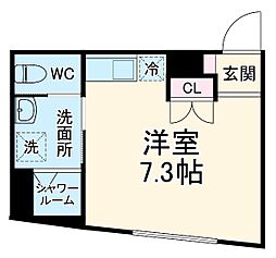 Flat八千代村上 2階ワンルームの間取り