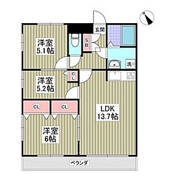 ＴＳＫマンション 1階3LDKの間取り