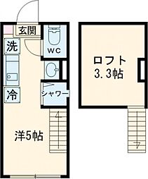 SUNNY HILLS 新小岩 2階ワンルームの間取り