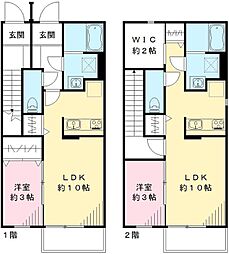 エルメゾン足崎　C棟 1階1LDKの間取り