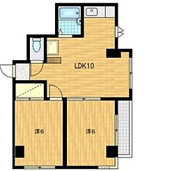 ジュエル翠ヶ丘 2階2LDKの間取り
