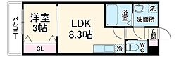 ジーメゾン桜田島 1階1LDKの間取り