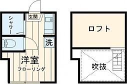フェリスキング 2階ワンルームの間取り