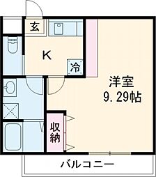 仮）フラッティ西京極 3階1Kの間取り