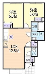 カーサ ベルデ II 1階2LDKの間取り