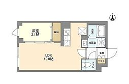 ウェルスクエア笹塚II 3階1LDKの間取り