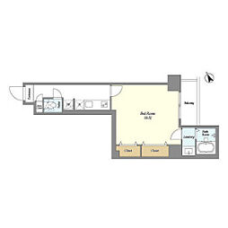 アルファコート曳舟2 6階1Kの間取り