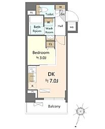 SHOKEN Residence西馬込 2階1DKの間取り