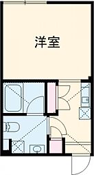 プティレスト中板橋 2階1Kの間取り