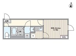 マーレ十条 1階1Kの間取り