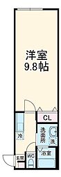 JR川越線 的場駅 徒歩13分の賃貸アパート 3階1Kの間取り