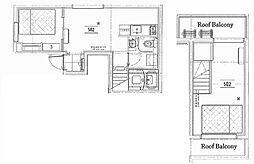 ラフィネ調布 4階2LDKの間取り