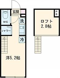 レジデンス・イン初台 1階ワンルームの間取り