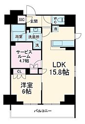 リーフシティ市川　ザ・レジデンス 5階1SLDKの間取り