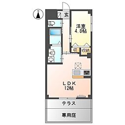 シレーナ（Sirena） 1階1LDKの間取り