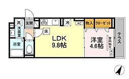 D-comodo深大寺北町 1階1LDKの間取り
