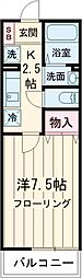 シェルヴィラージュ 2階1Kの間取り