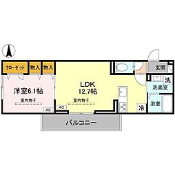 シャトー SANA 3階1LDKの間取り