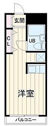 ツバサビル 5階ワンルームの間取り