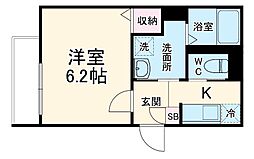 リベルテ柳瀬川 1階1Kの間取り