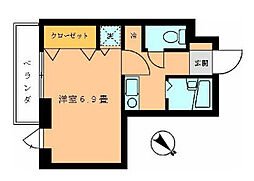 セレーノ日辰 4階1Kの間取り