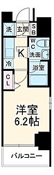ロアール横浜南参番館 8階1Kの間取り