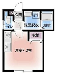 エクセル大久保 2階1Kの間取り