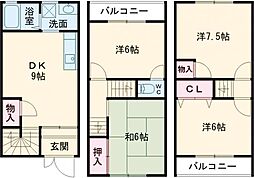 滝ヶ花貸家 1階4DKの間取り