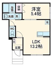 Vita 1階1LDKの間取り