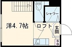 アレンデール西落合 1階ワンルームの間取り
