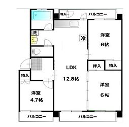 花園マンション 3階3LDKの間取り
