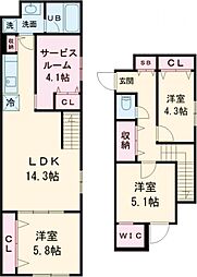 ＣＯＥＵＲ　ＢＬＡＮＣ西荻窪 4階3SLDKの間取り