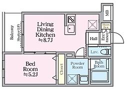 アイルグランデ赤羽 3階1LDKの間取り