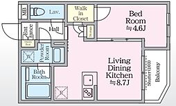アイルグランデ赤羽 3階1LDKの間取り