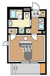（仮称）Sonorite池之端 2階1Kの間取り