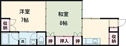 Kハウス 1階2Kの間取り