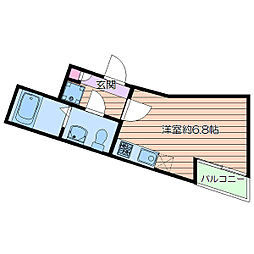 Ｗｅｌｌ−ｂｅｉｎｇ北千住 2階ワンルームの間取り