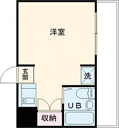 美和プラザ高井戸 4階ワンルームの間取り