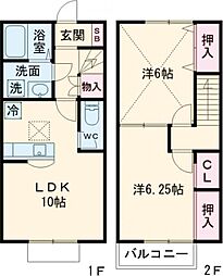 ｆａｍｉｌｌｅ（ファミーユ） 1階2LDKの間取り