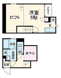 ＣＢ指扇ナコ 1階1Kの間取り